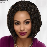 Get the on trend braided look in an instant This fab lace front bob wig with intricate collar length twist braids throughout is a fun, versatile braided look youll love. Easy care synthetic fibers hold the style with minimum upkeep. Hand tied lace front creates the illusion that hair is growing from your own scalp in a naturalistic hairline and allows off the face styling options. Permalift technology provides volume without adding weight. Extended neck allows more coverage of the nape of the neck so you can easily tuck away any stray hairs underneath. Length: 7 Front; 9. 5 Top; 8. 5 Crown; 7. 5 Sides; 7. 5 Upper Back; 5. 5 Nape. Weight: 7. 6 oz.